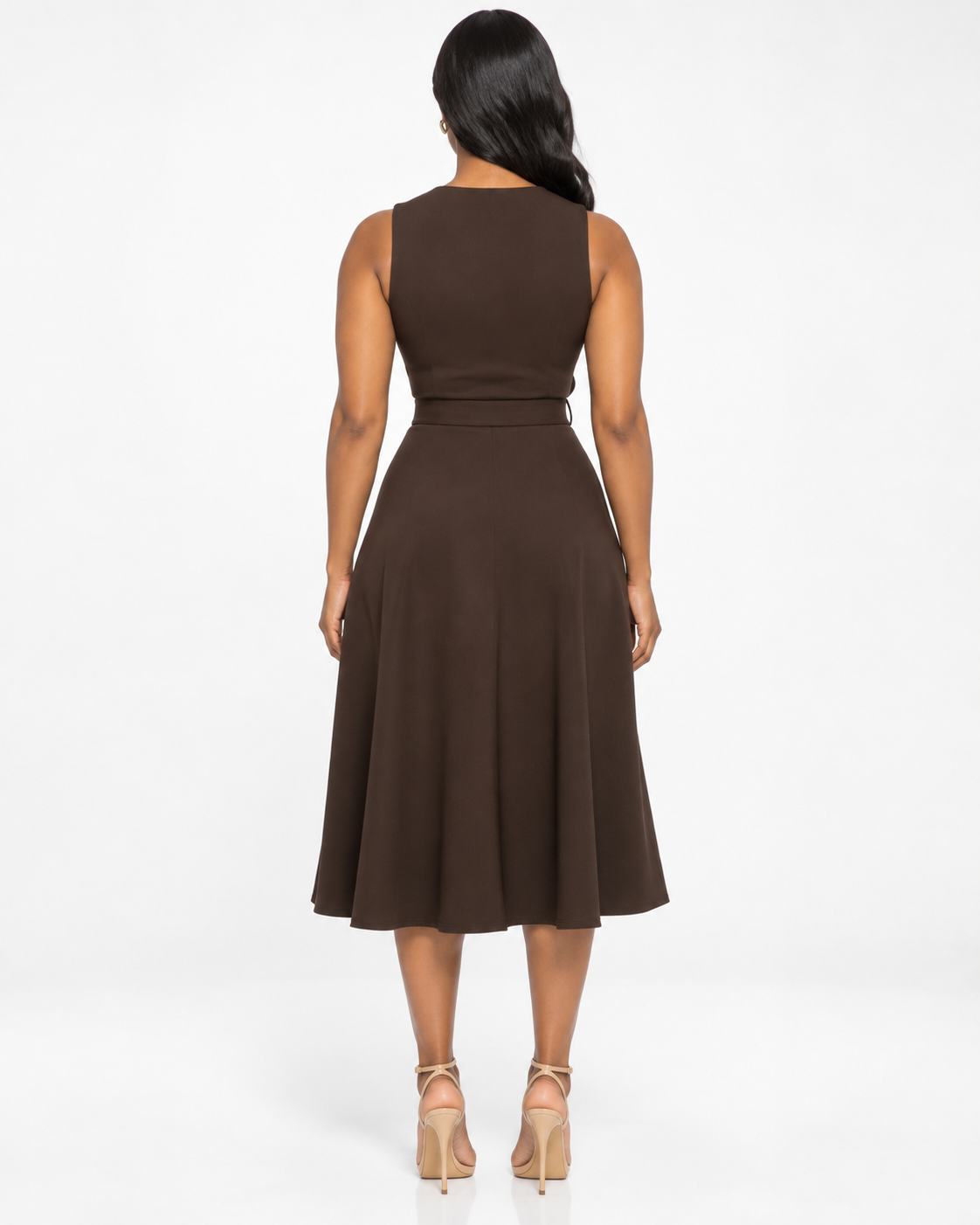 Vestido Midi Ébano Cinturón — detalle 1
