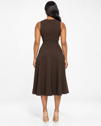 Vestido Midi Ébano Cinturón