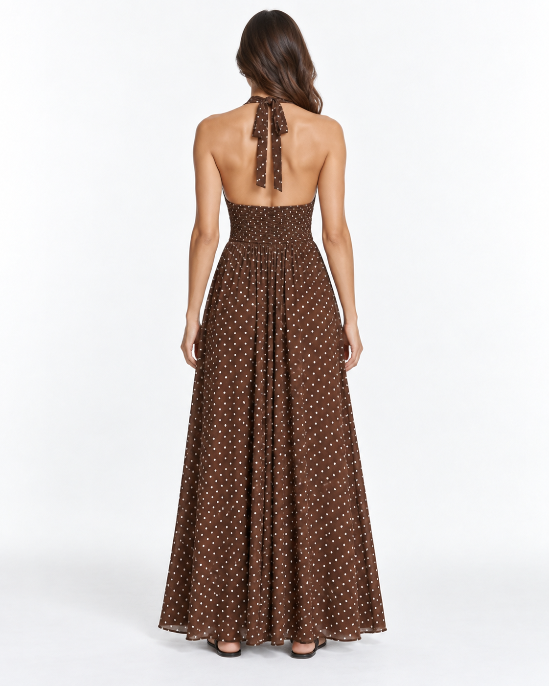 Vestido Maxi Lunares Moka — detalle 1