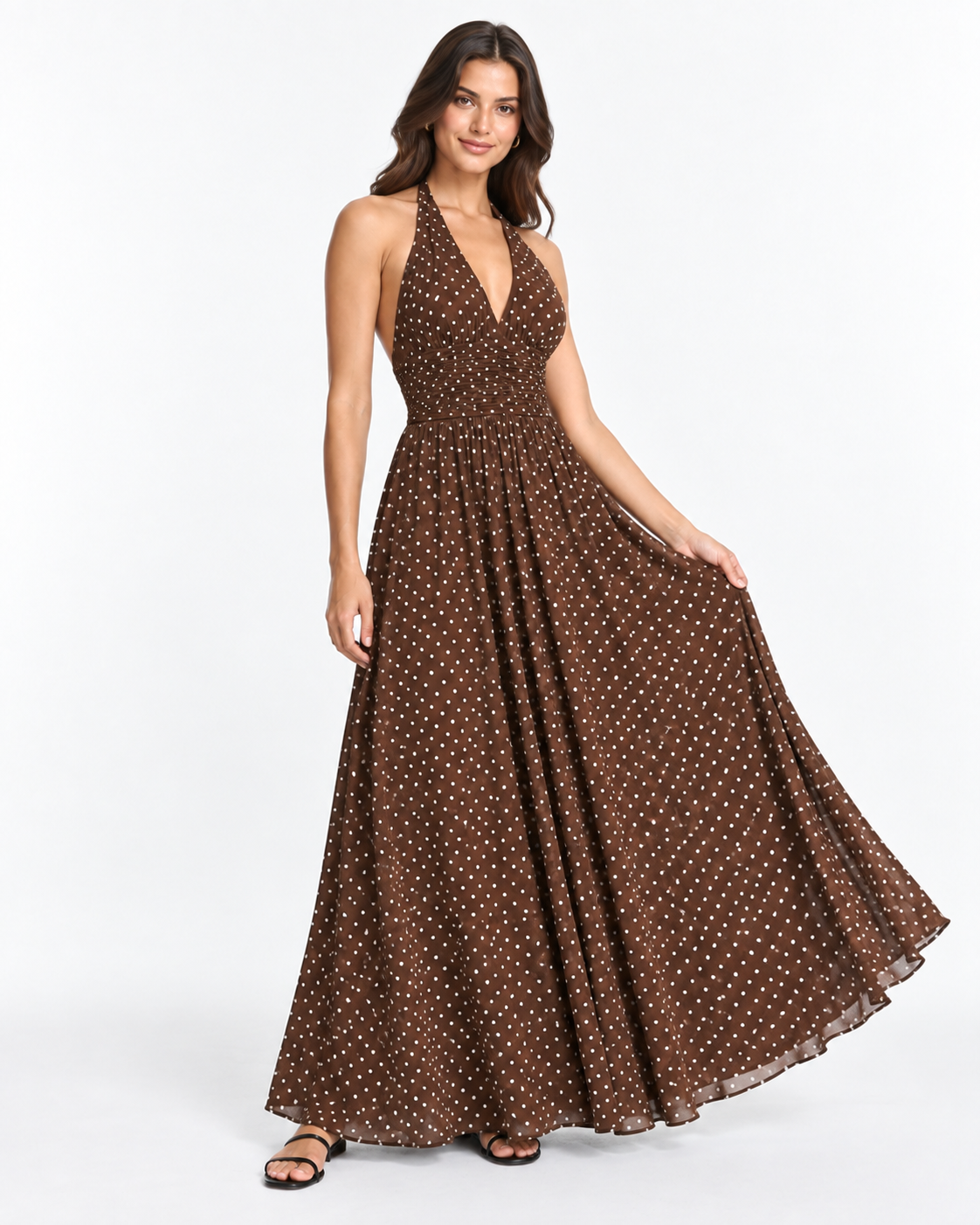 Vestido Maxi Lunares Moka