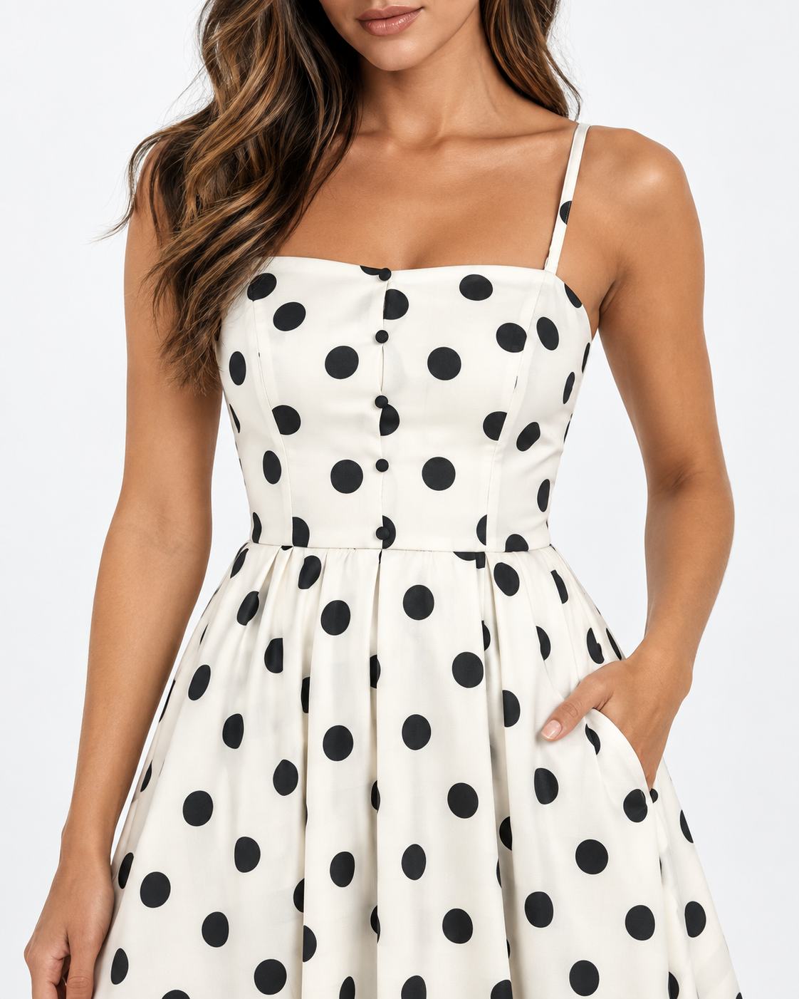 Vestido Midi Lunares Belle — detalle 3