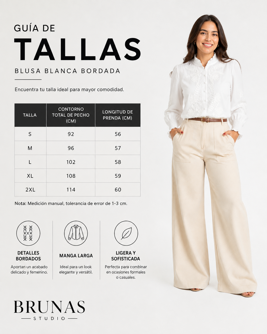 Camisa Floral Bordada - Blanca