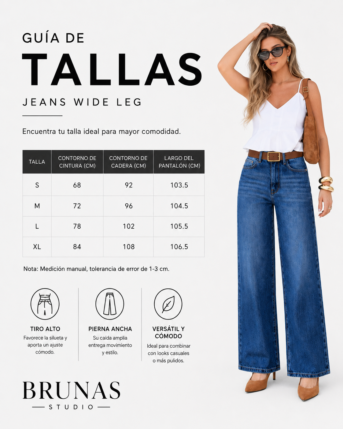 Jeans Pierna Ancha Cintura Elástica