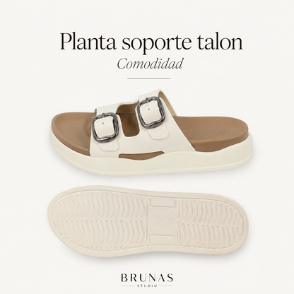 Sandalias Monacco Plataforma Doble Hebilla