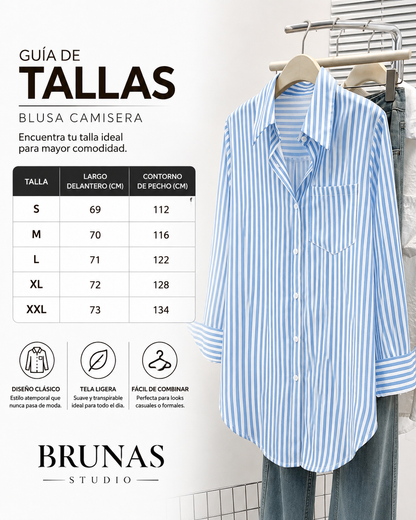Blusa Rayada Cuello Puntiagudo