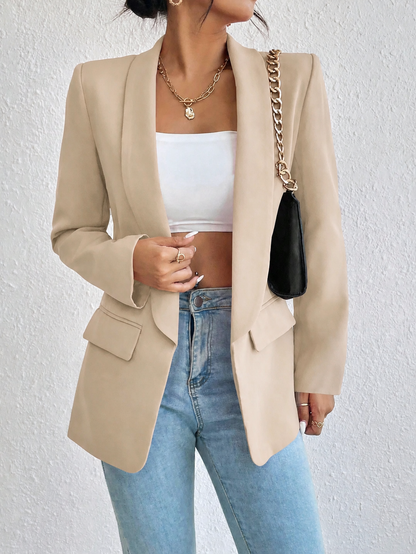 Blazer Casual Solapa Cruzada - Beige