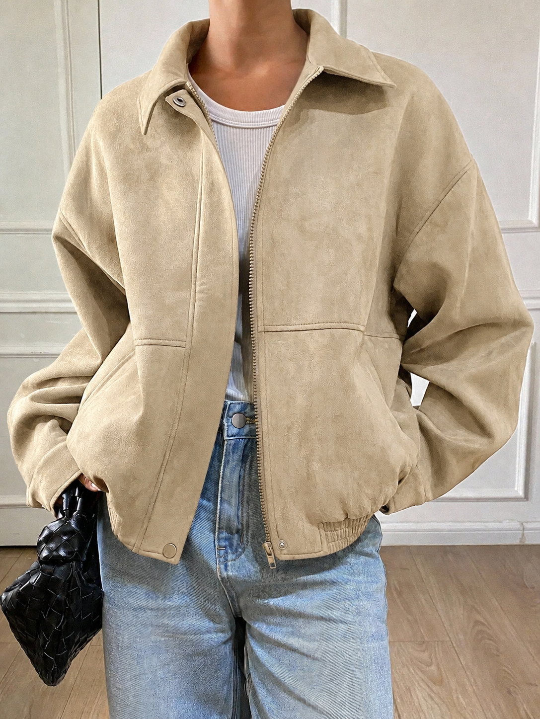 Chaqueta Bomb Oversize - Marrón - Beige