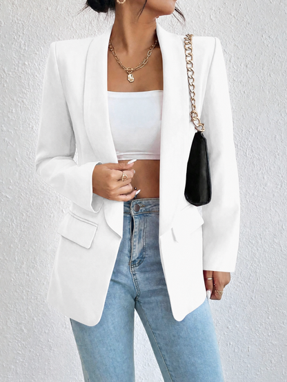 Blazer Casual Solapa Cruzada - Blanco