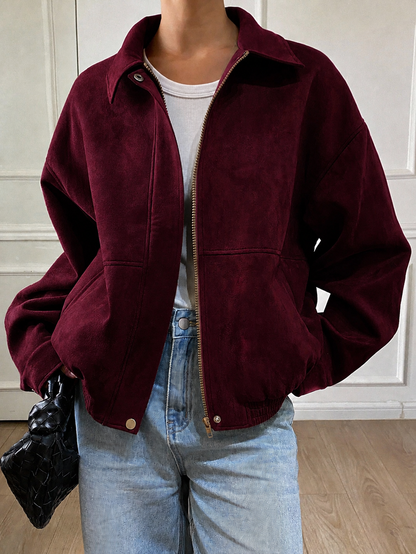 Chaqueta Bomb Oversize - Marrón - Burdeo