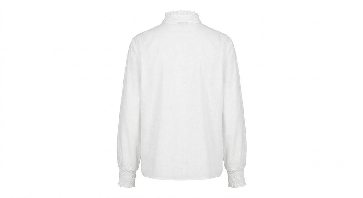 Camisa Floral Bordada - Blanca