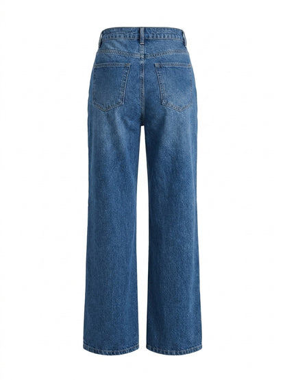 Jeans Pierna Ancha Cintura Elástica