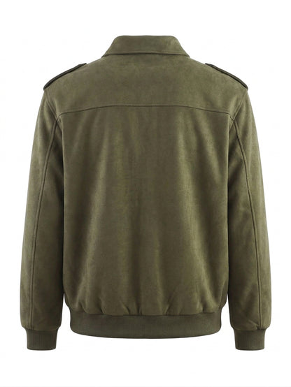 Chaqueta Bomber Ante - Verde Militar