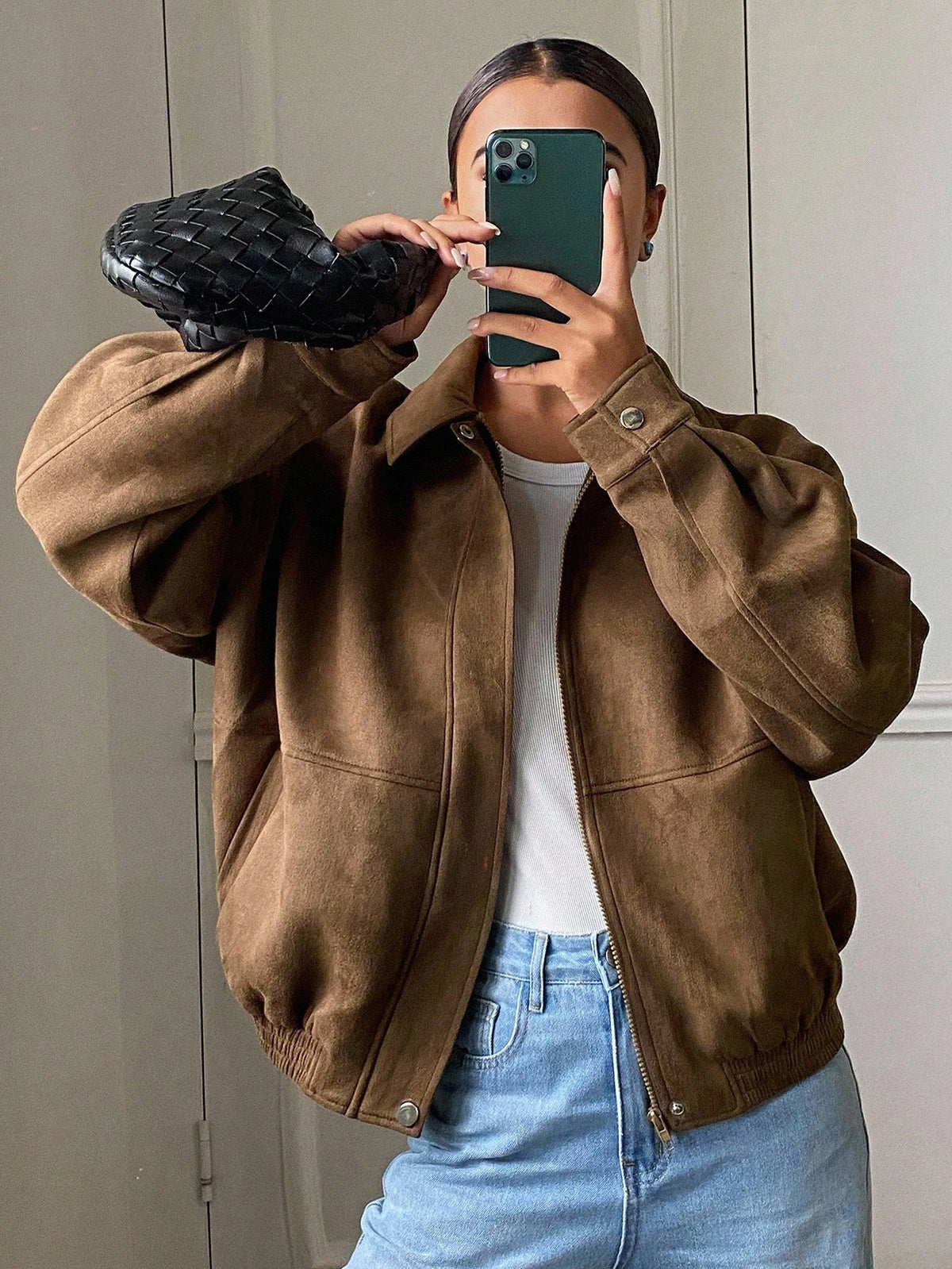 Chaqueta Bomb Oversize - Marrón
