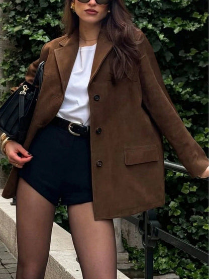 Blazer Ante Oversize Estilo Francés