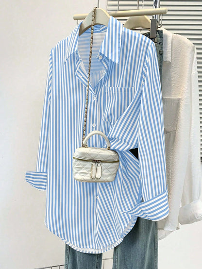 Blusa Rayada Cuello Puntiagudo