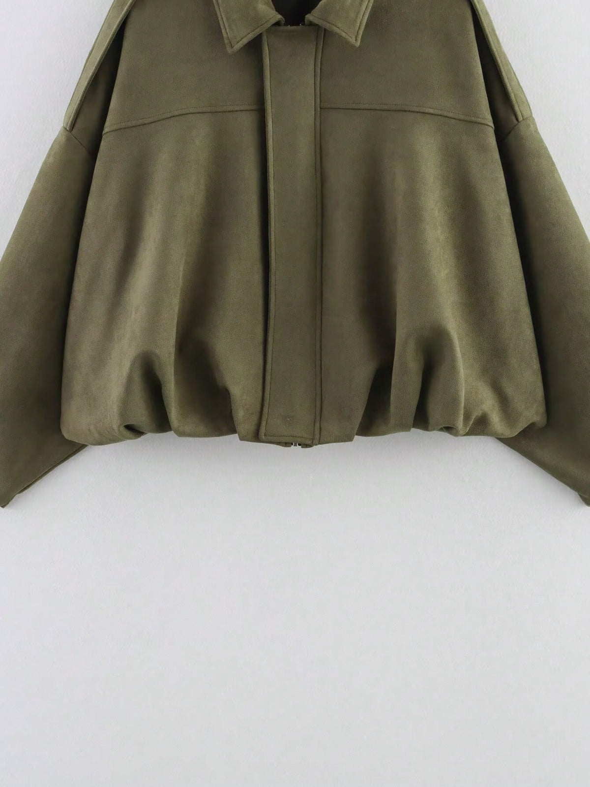 Chaqueta Bomber Ante - Verde Militar