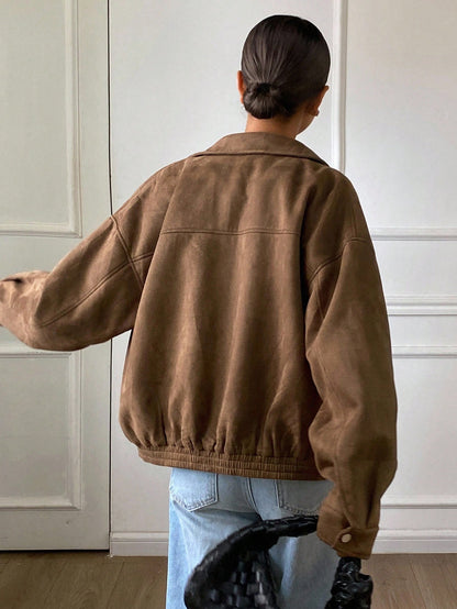 Chaqueta Bomb Oversize - Marrón