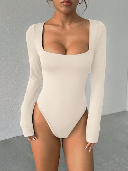 Body Slim Fit Minimalista - Marrón