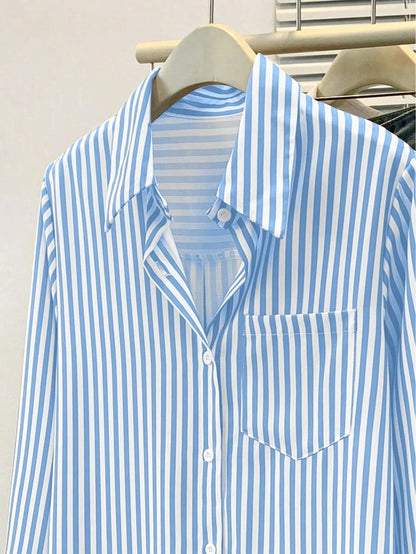 Blusa Rayada Cuello Puntiagudo
