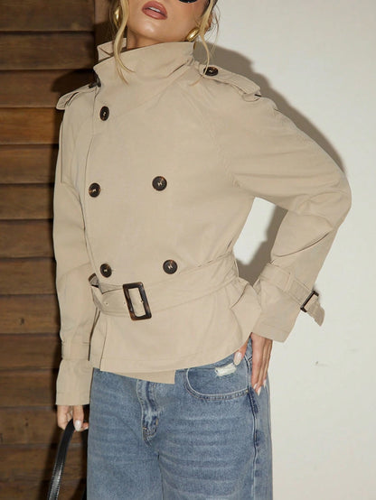 Trench Vintage Cuello Alto - Albaricoque