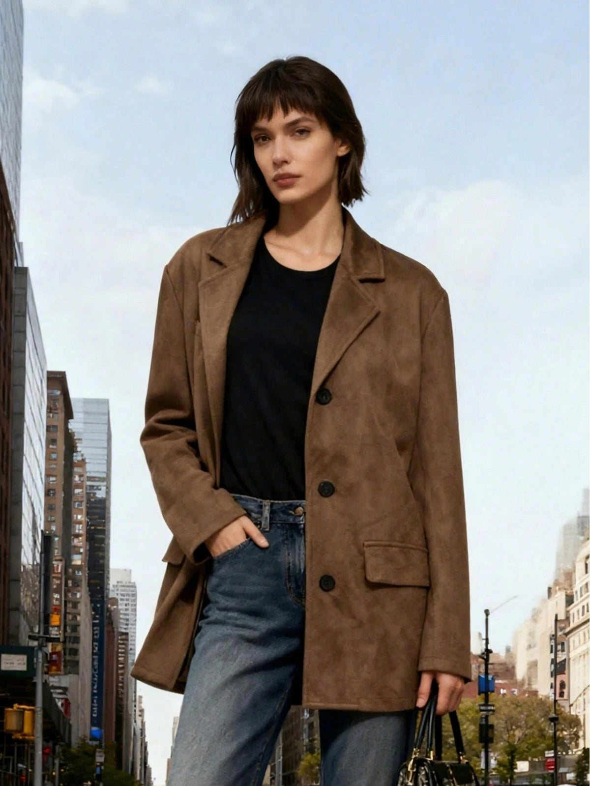 Blazer Ante Oversize Estilo Francés