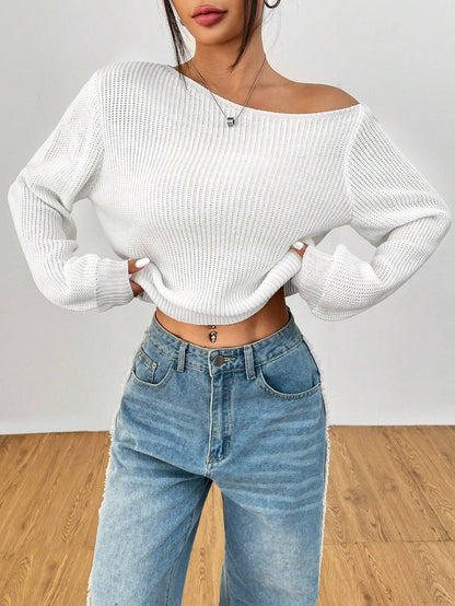 Sweater Off Shoulder Petite - Blanco