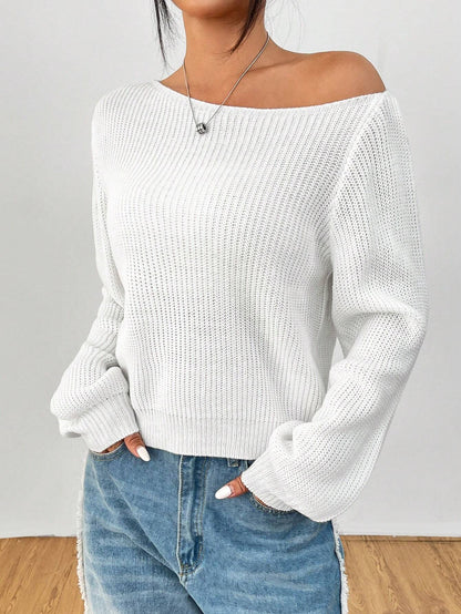 Sweater Off Shoulder Petite - Blanco