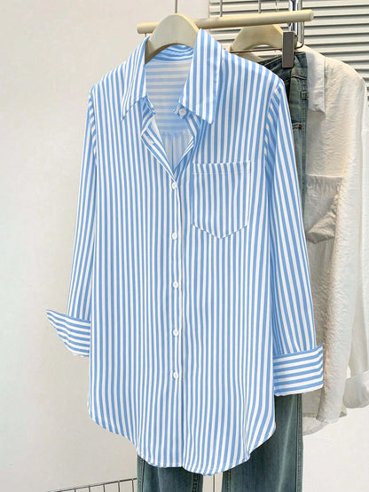 Blusa Rayada Cuello Puntiagudo