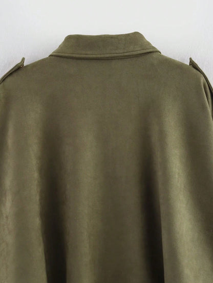 Chaqueta Bomber Ante - Verde Militar