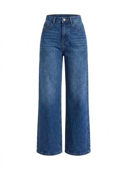 Jeans Pierna Ancha Cintura Elástica