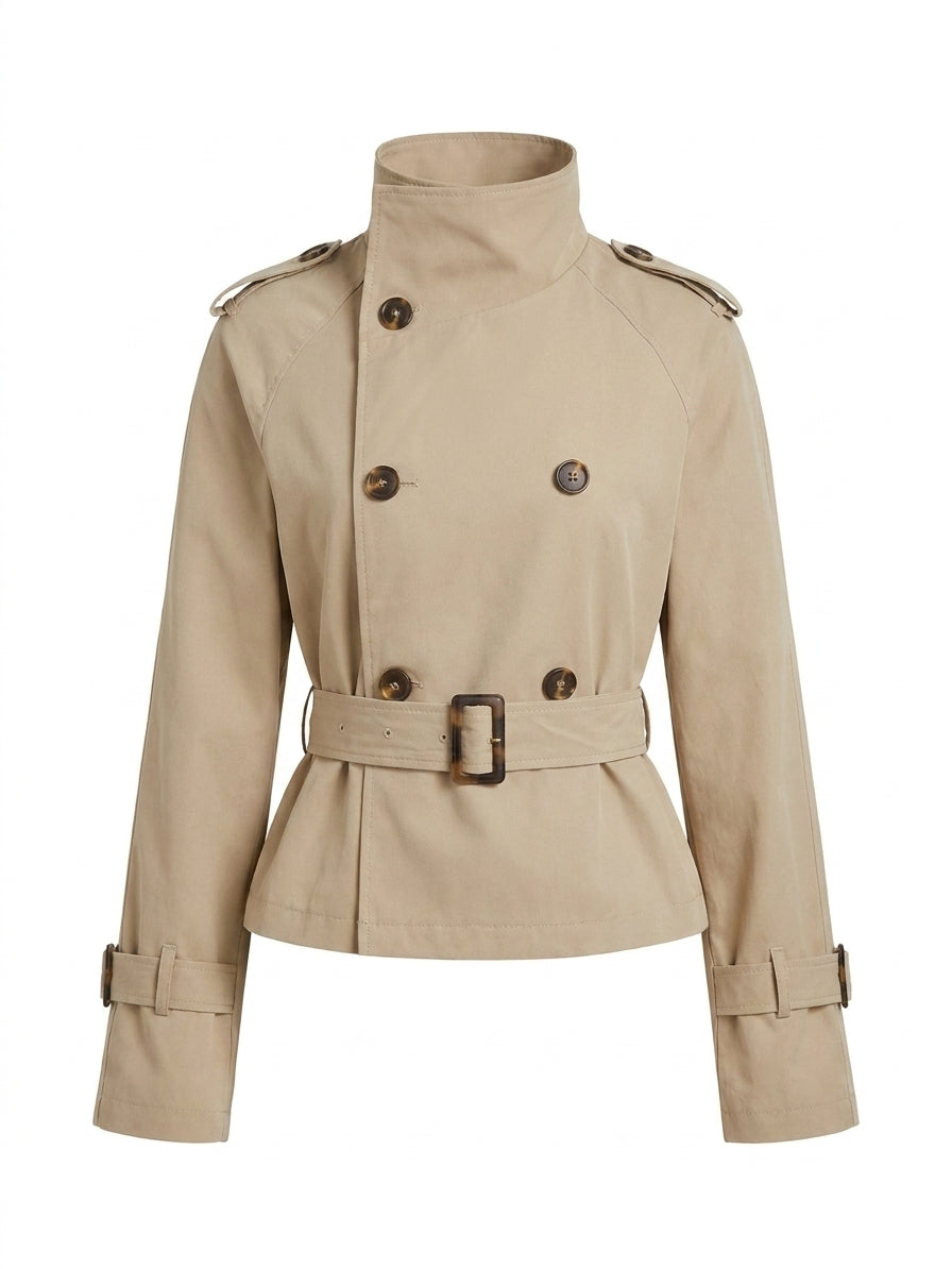 Trench Vintage Cuello Alto - Albaricoque