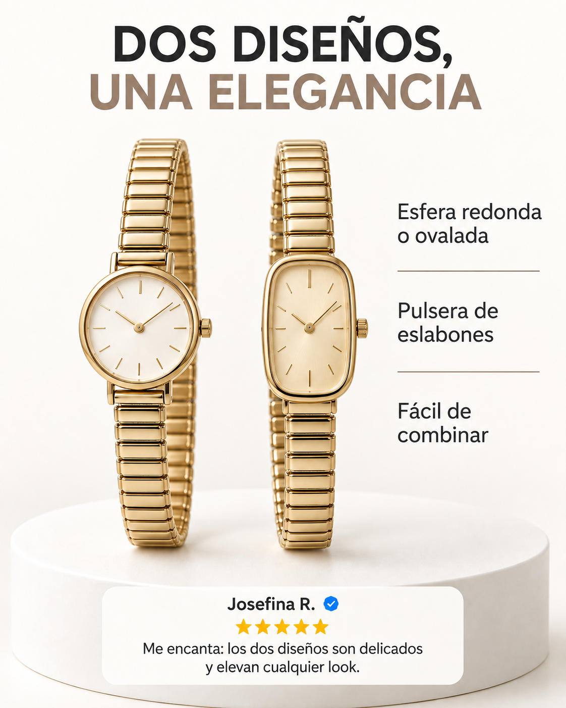 Reloj Dorado Élan — detalle 4