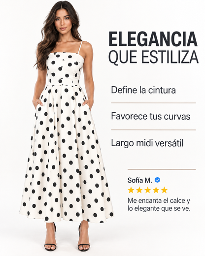 Vestido Midi Lunares Belle
