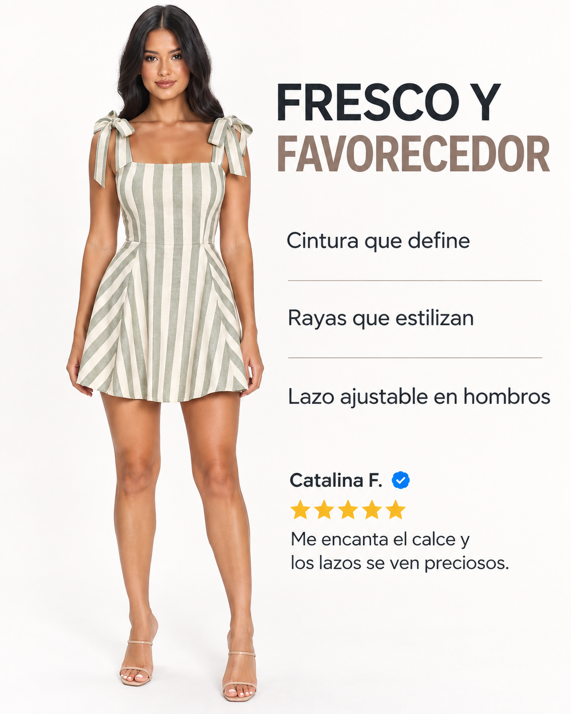 Vestido Mini Riviera Rayas — detalle 4