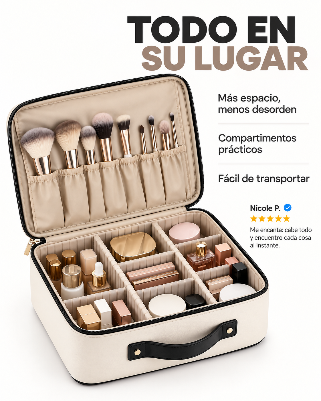 Organizador Beauty Case Marfil — detalle 4