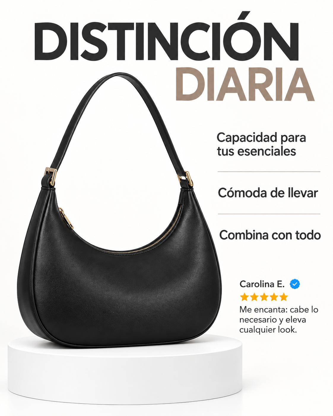 Cartera Hobo Noir
