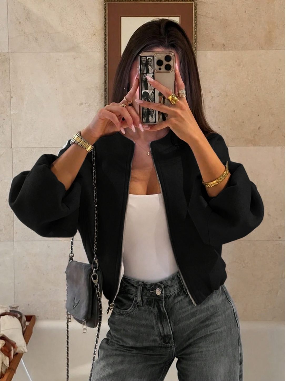 Chaqueta Corta ZIP-uP - Negro