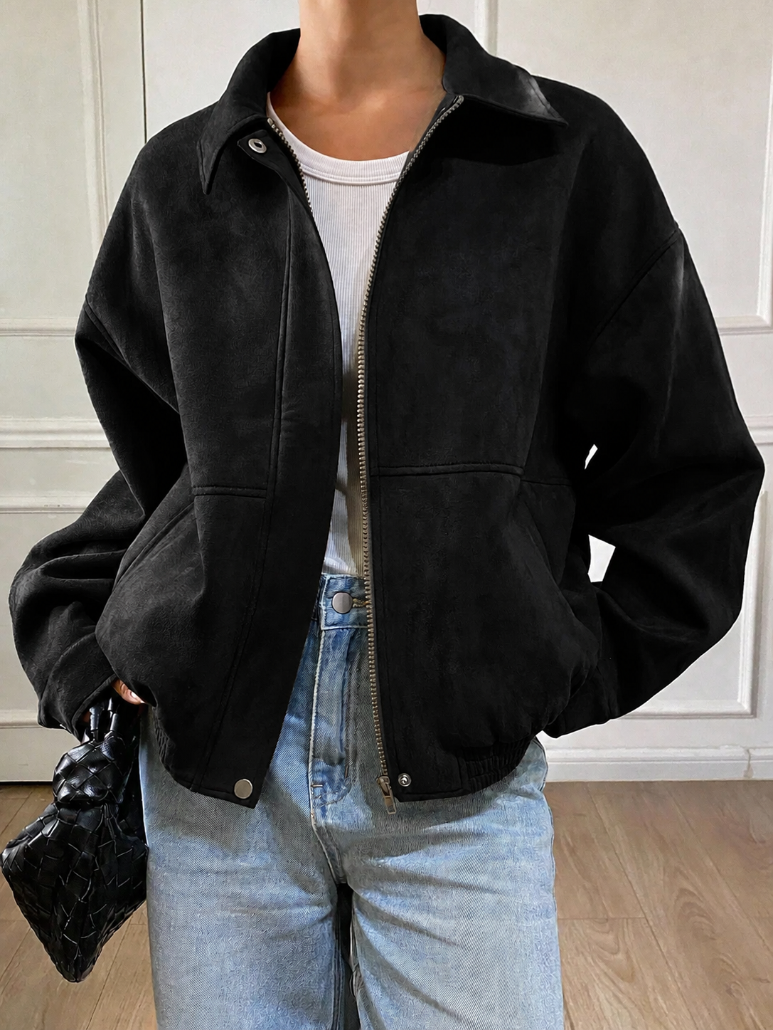 Chaqueta Bomb Oversize - Marrón - Negro