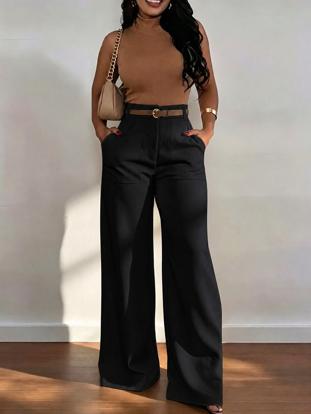Pantalón katriss palazzo - Negro