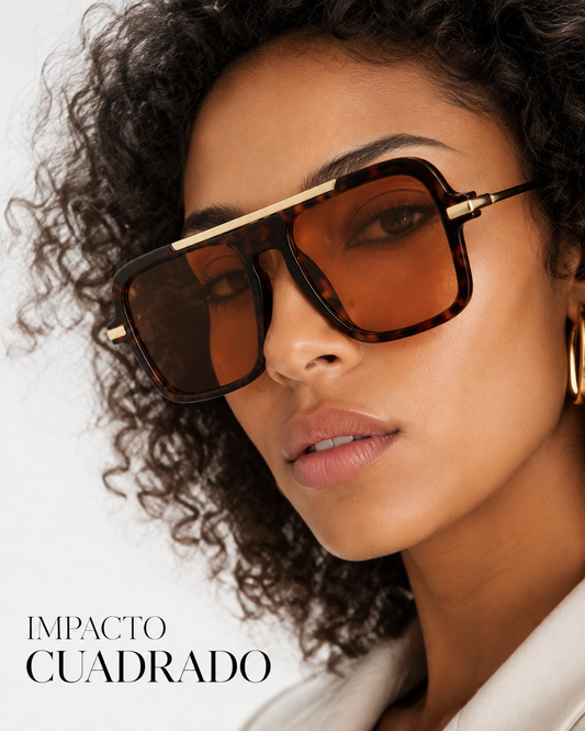 Lentes de sol cuadrados carey café - hero