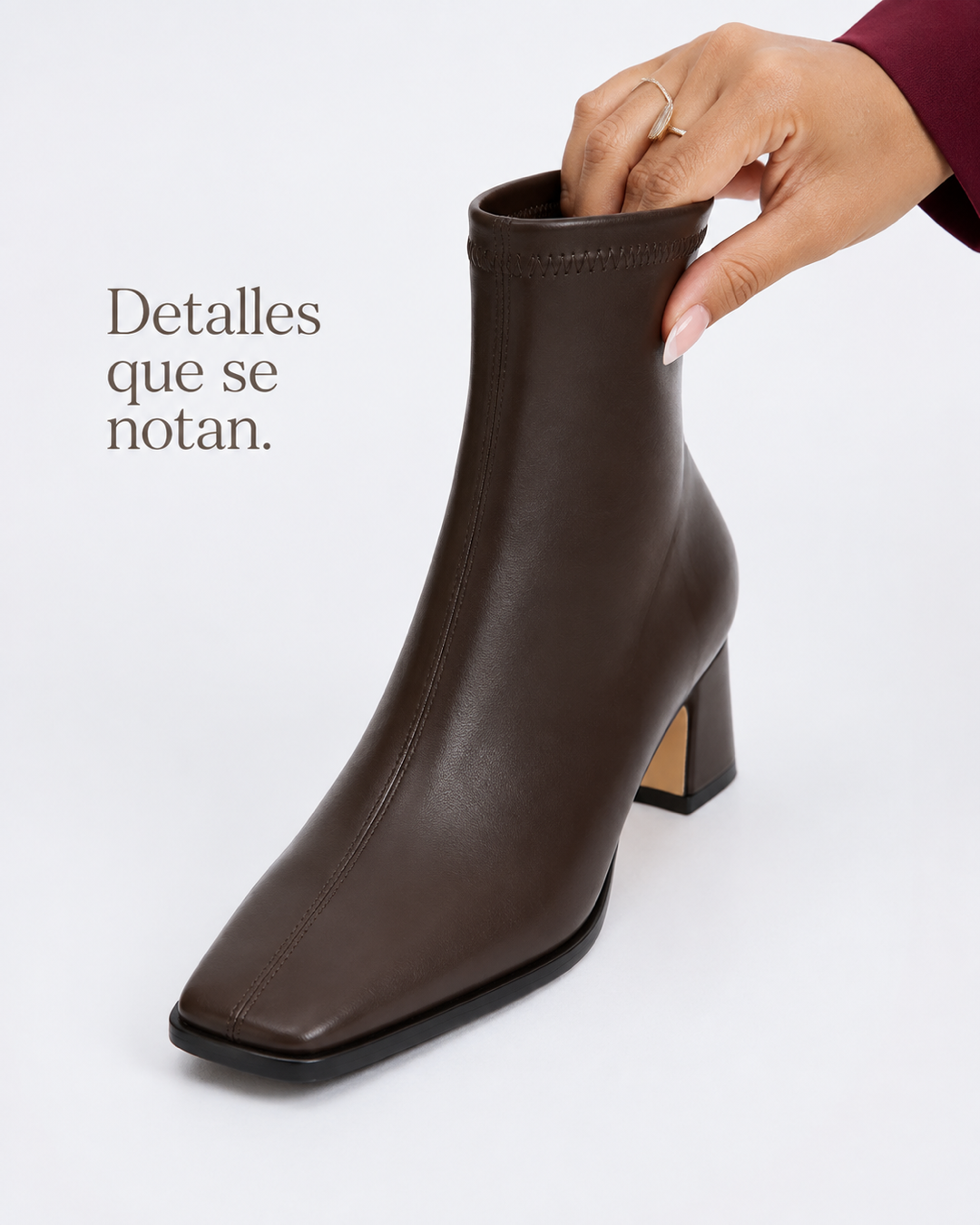 Botines café detalle