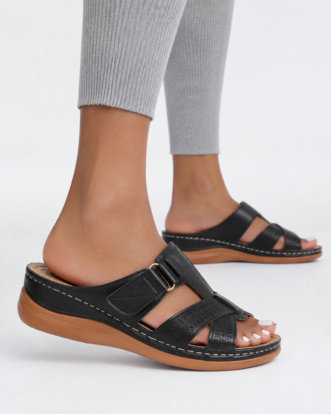 Sandalias negras perfil