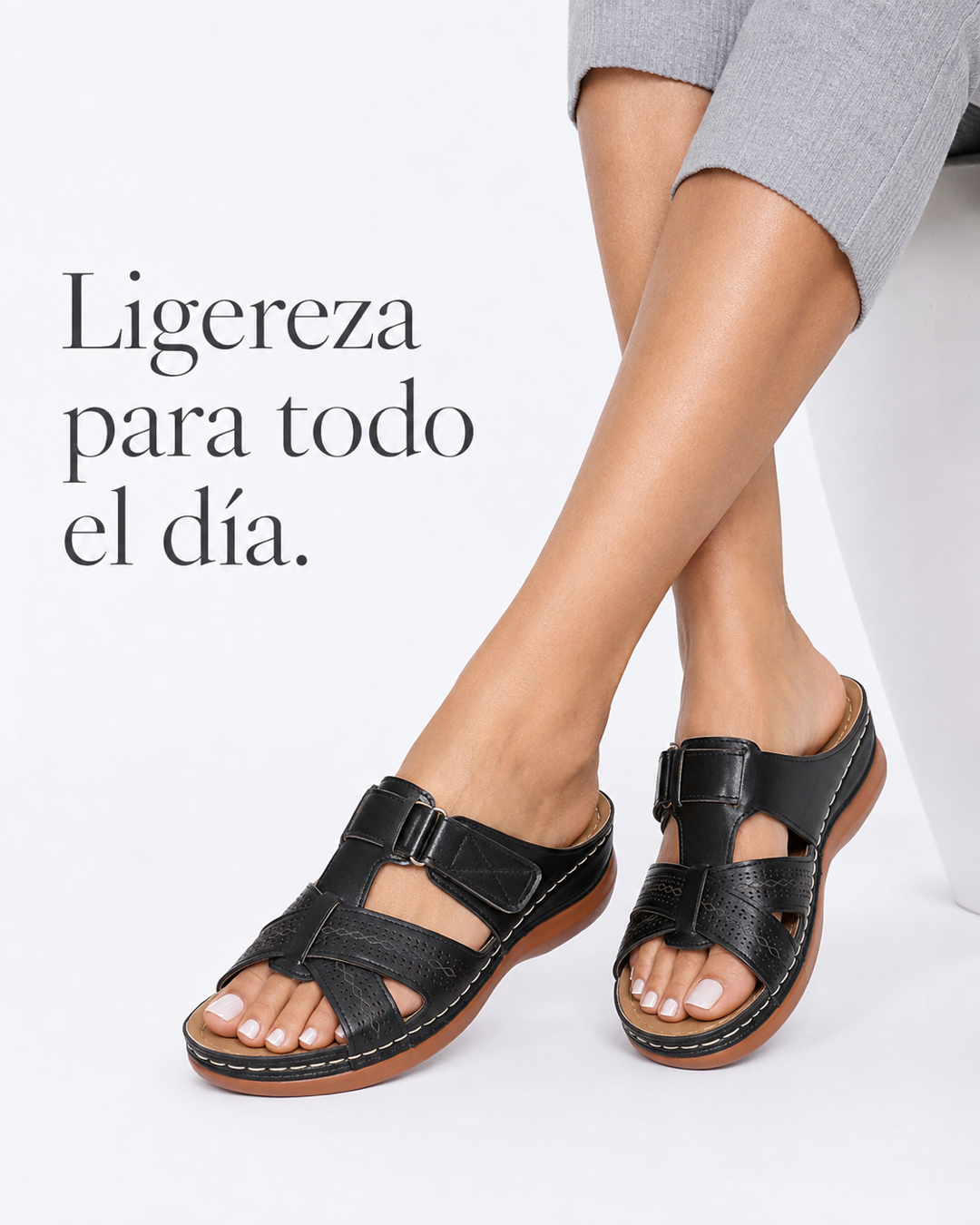 Sandalias negras ligereza