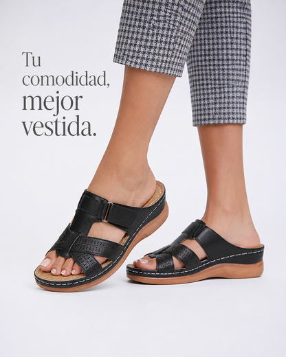 Sandalias negras cierre