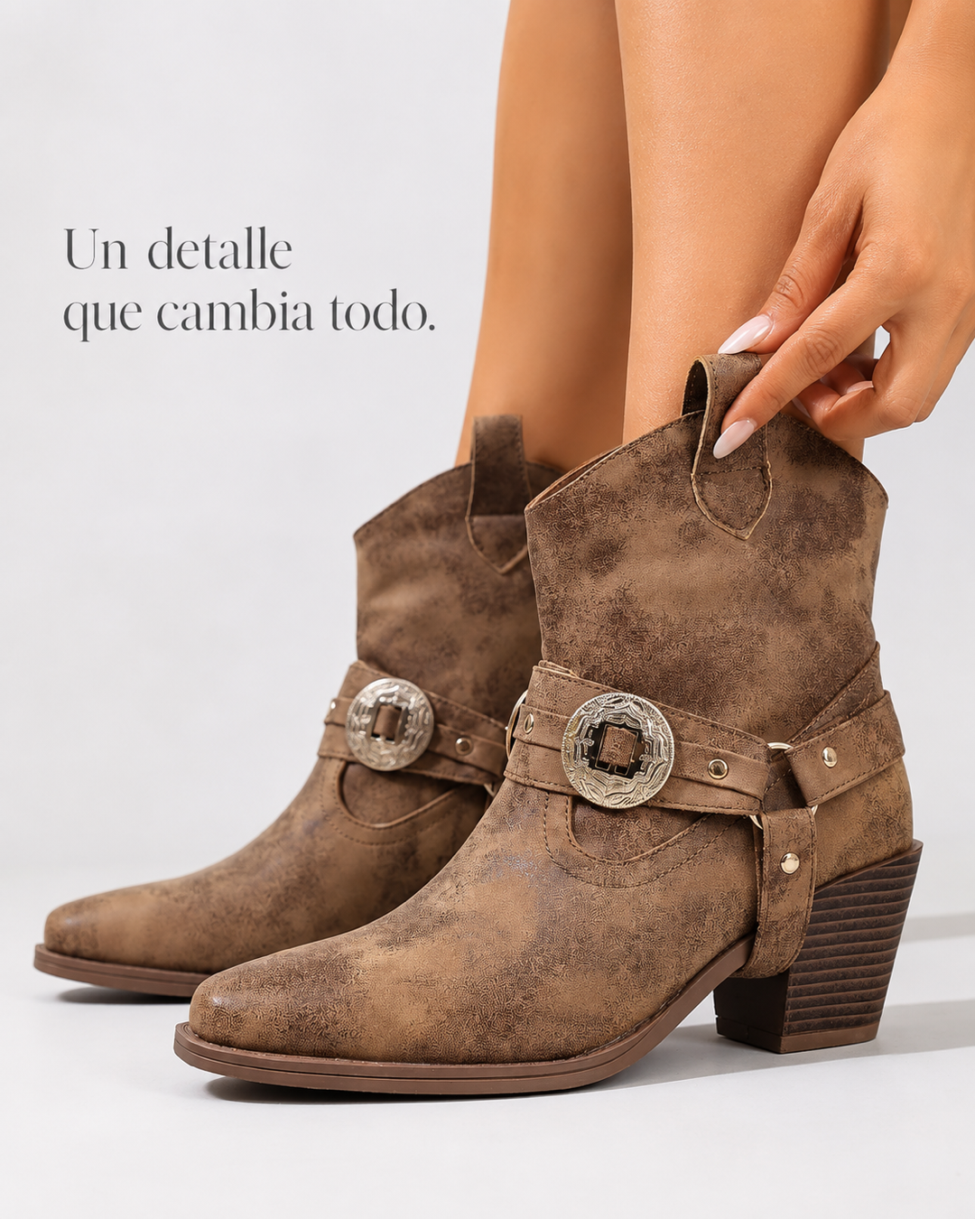 Botas western café detalle concho