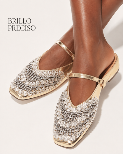 Mary Jane pedrería brillante dorado - hero