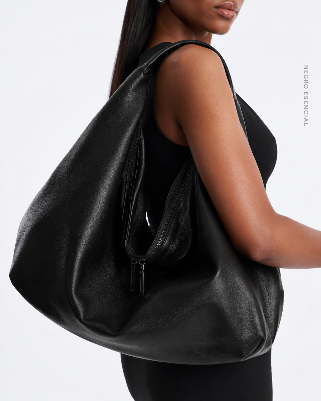 Detalle de Bolso Hobo Cuero Bandolera - Café