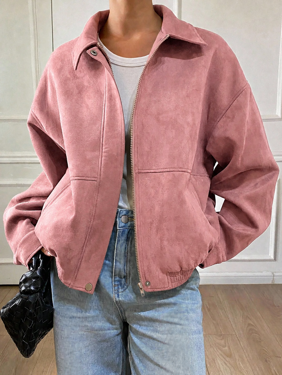 Chaqueta Bomb Oversize - Marrón - Rosado