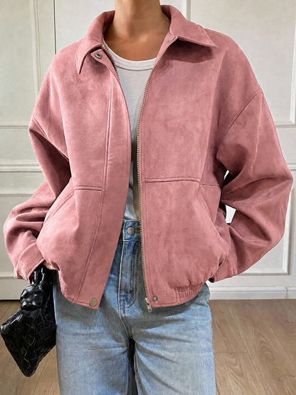 Chaqueta Bomb Oversize - Marrón - Rosado