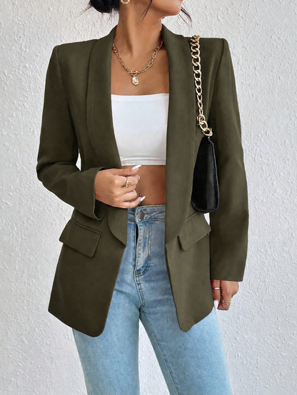 Blazer Casual Solapa Cruzada - Verde militar